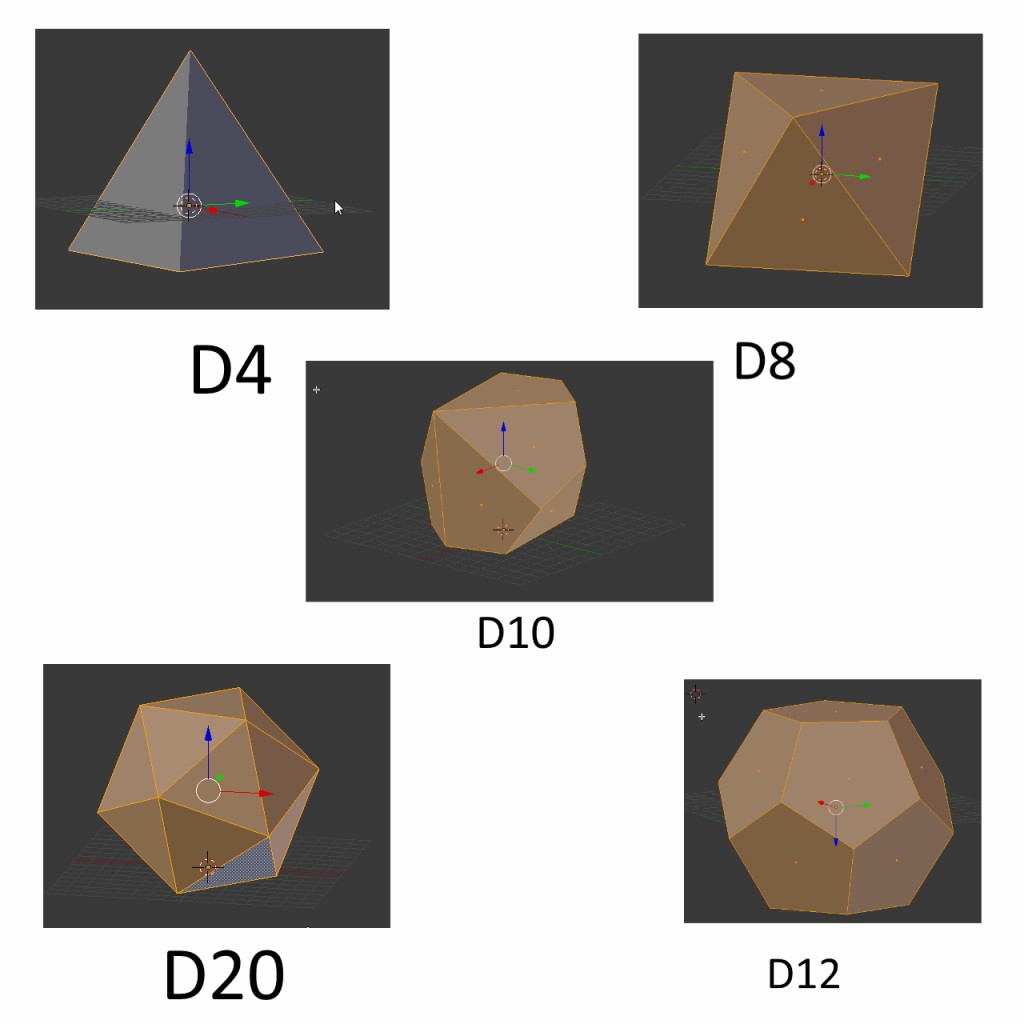 Dice_SET_No_Texture(D4,D6,D8,D10,D12,D20) preview image 1
